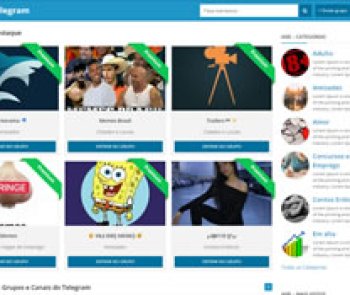 Tema wordpress responsivo para divulgação de grupos e canais telegram com painel do usuário e busca de imagem do grupo