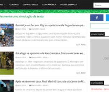Tema wordpress responsivo para site de noticias de futebol com cadastro de times