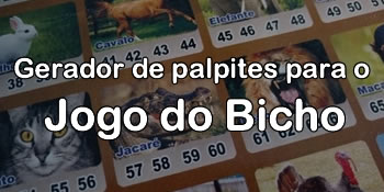 Gerador de palpites para Jogo do Bicho