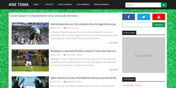 Tema wordpress responsivo para site de noticias de futebol com cadastro de times